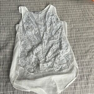 Charlotte Russe White Sheer Embroidered Blouse